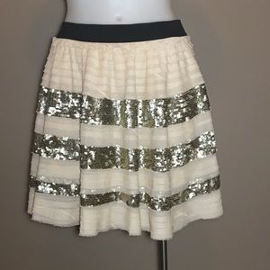 Free People Chiffon and Sequin Short Skirt